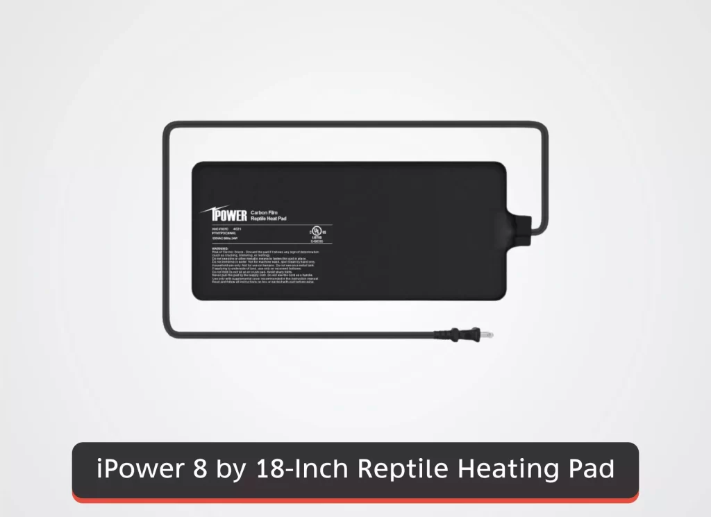 iPower 8 by 18-Inch Reptile Heating Pad Under Tank Terrarium Heater Warmer Heat Mat Larger for 60 Gallon
