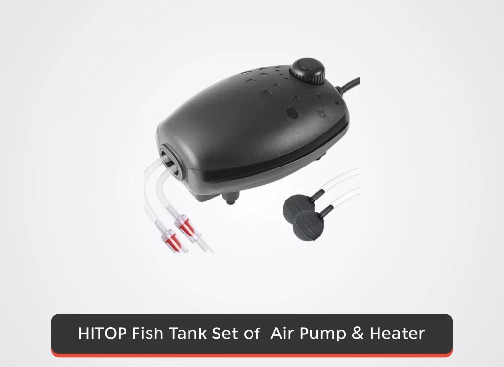 HITOP Fish Tank Set of Aquarium Air Pump and Aquarium Heater
