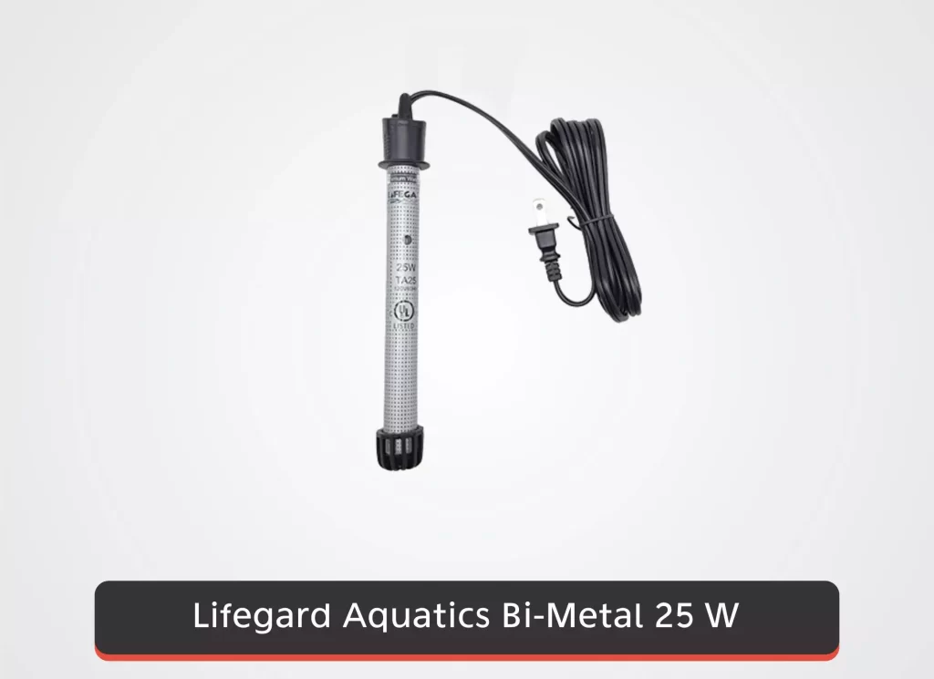 Lifegard Aquatics Bi-Metal Construction Aquarium Heater – 25 Watt