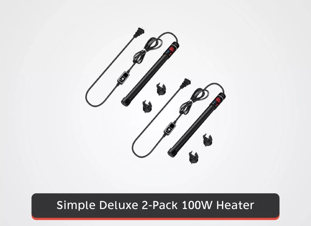 Simple Deluxe 2-Pack 100W 20-30 Gallon Fish Tank Heater