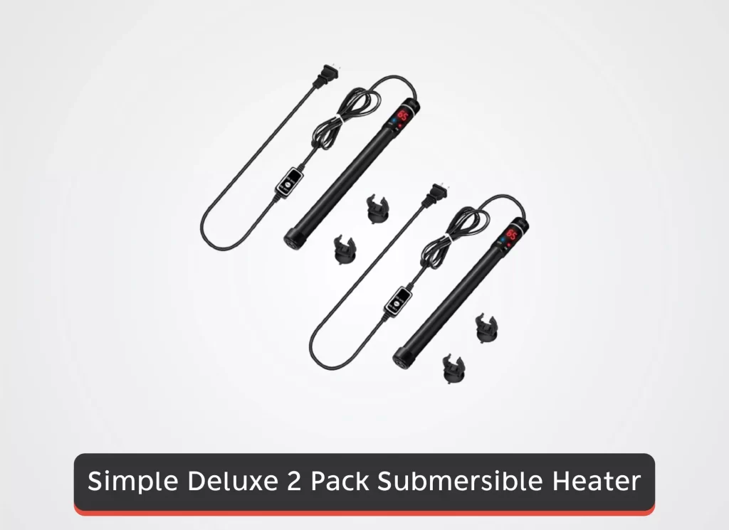 Simple Deluxe 2 Pack Submersible Aquarium Heater (100W Heater for 20-30 Gallon)
