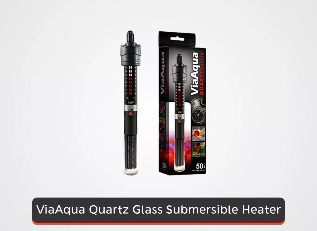 ViaAqua 50-Watt Quartz Glass Submersible Heater with Built-In Thermostat